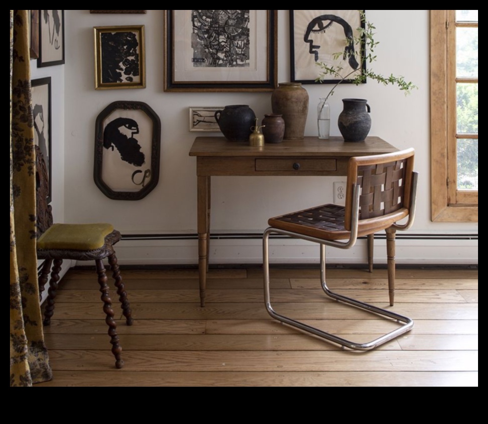 Можете ли да предложите идеи за офис декор в стил бохо за домашен офис с еклектични нюанси?