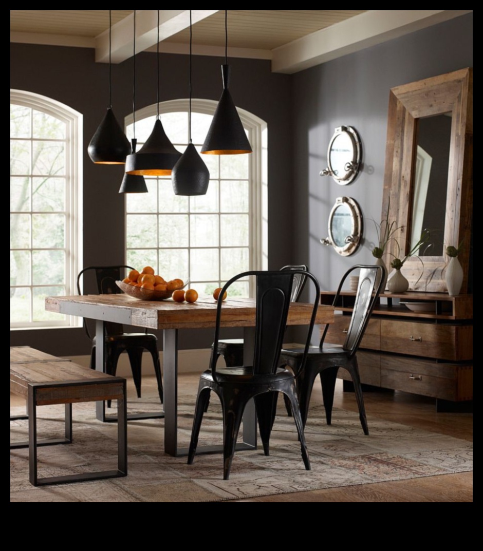Идеи за декорация на трапезария с индустриален шик