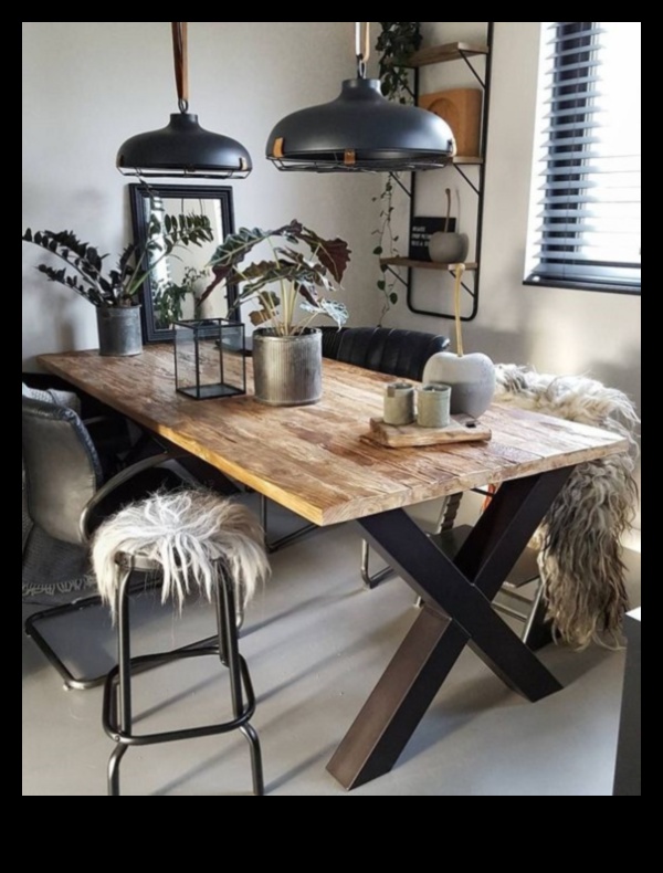 Идеи за декорация на трапезария с индустриален шик
