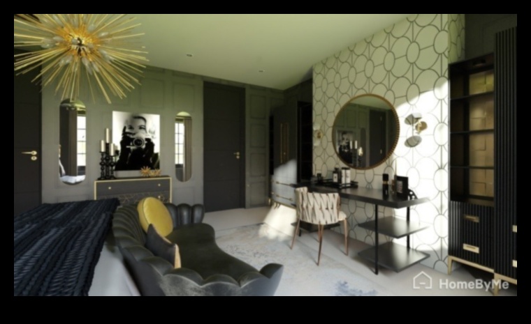 Холивуд Глам декор за спалня за лукс