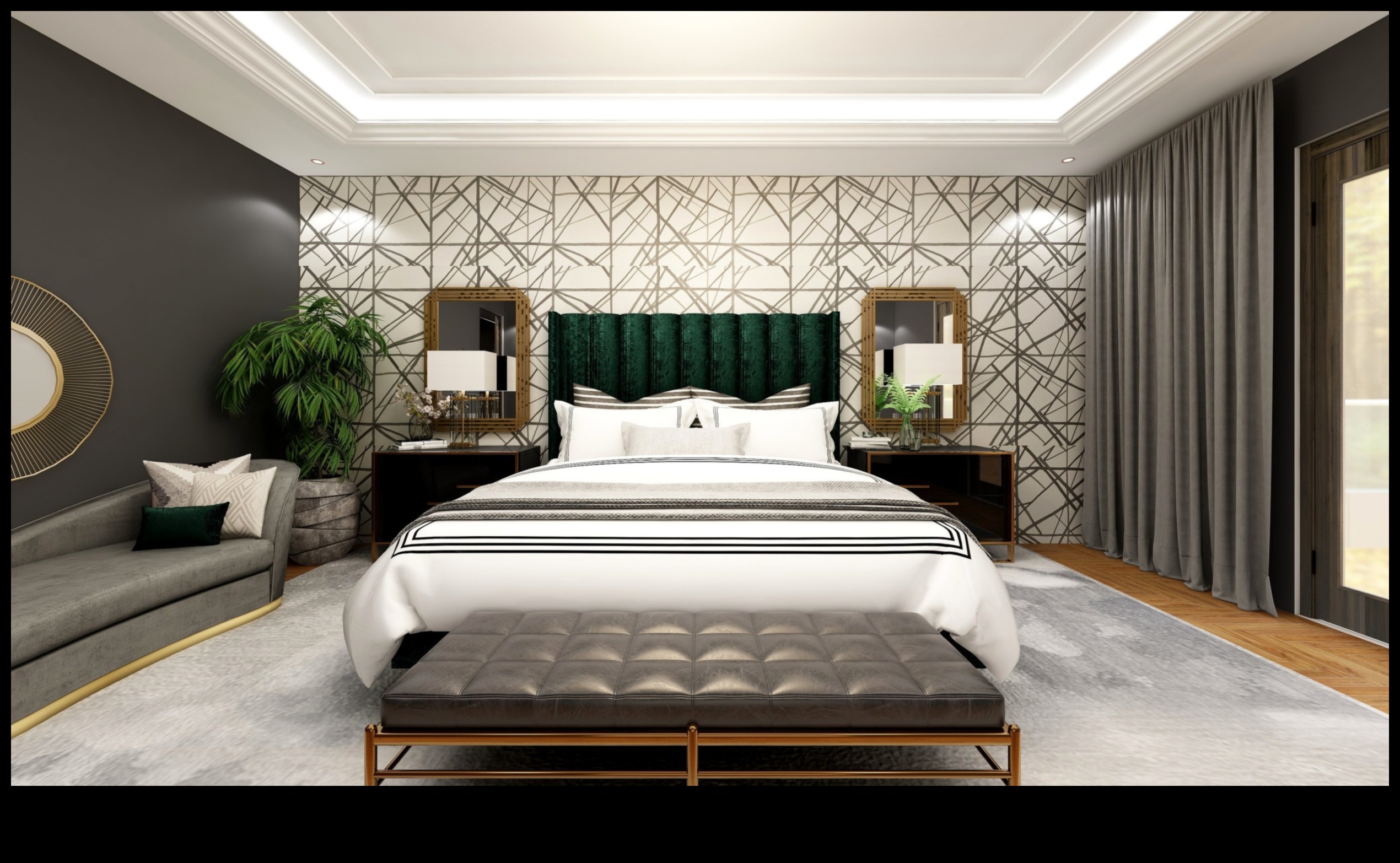 Холивуд Глам декор за спалня за лукс