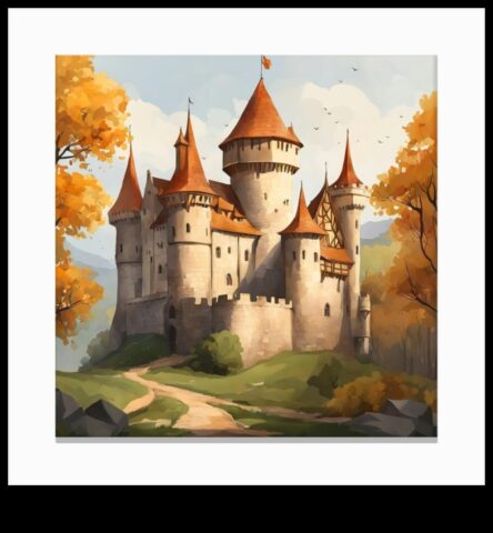 Средновековният начин на живот в съответствие с платното в съответствие с замъка в боя